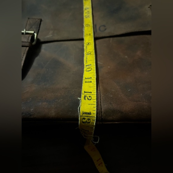 MENS CRAZY HORSE LEATHER SHOULDER MESSENGER LAPTOP BAG - Picture 15 of 16